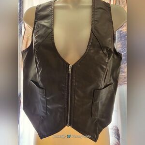 SHEIN Dark Brown Leather-texture Vest SZ Medium Women's